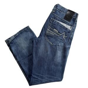 Axe & Crown New Haven Handcrafted Denim Embroidered Men's 33x34 Distressed Jeans